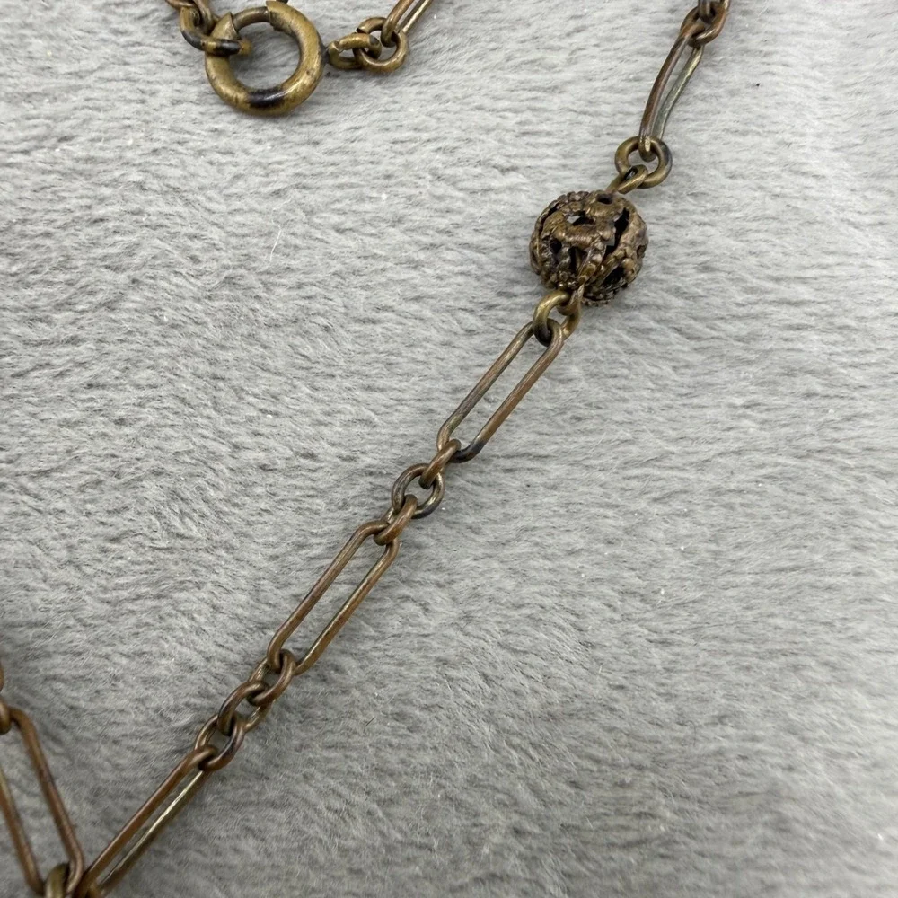 Vintage Art Deco Necklace Long‎ Statement Pink Beaded Spring 34